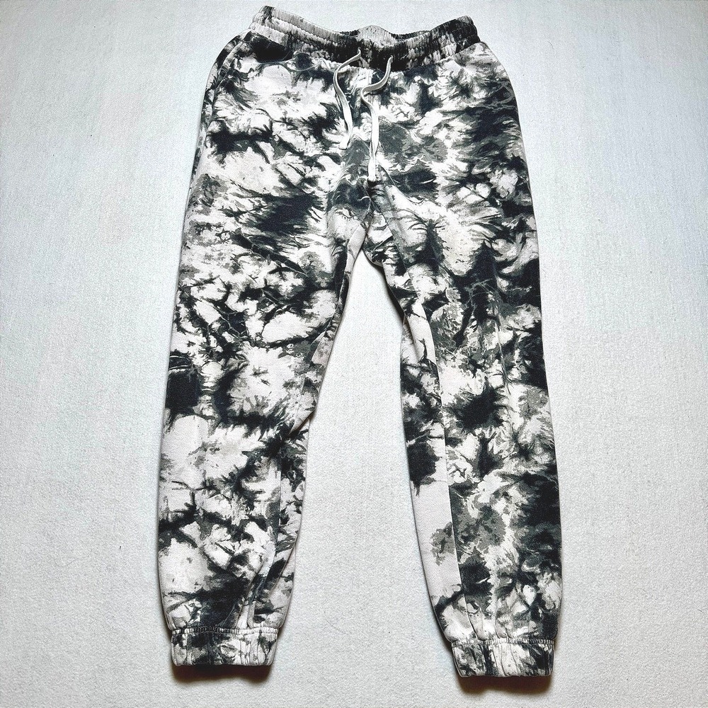 No Boundaries Black White Tie Dye Sweatpants Joggers Small S 34-36 Fleece